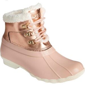 Sperry Saltwater Alpine Boots – Blush & Rose Gold | Size 8 | With Box